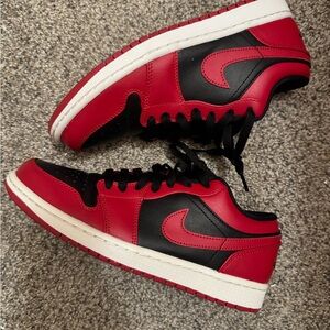 Nike air Jordan 1 low size 8 Men's Red and Black Sneakers